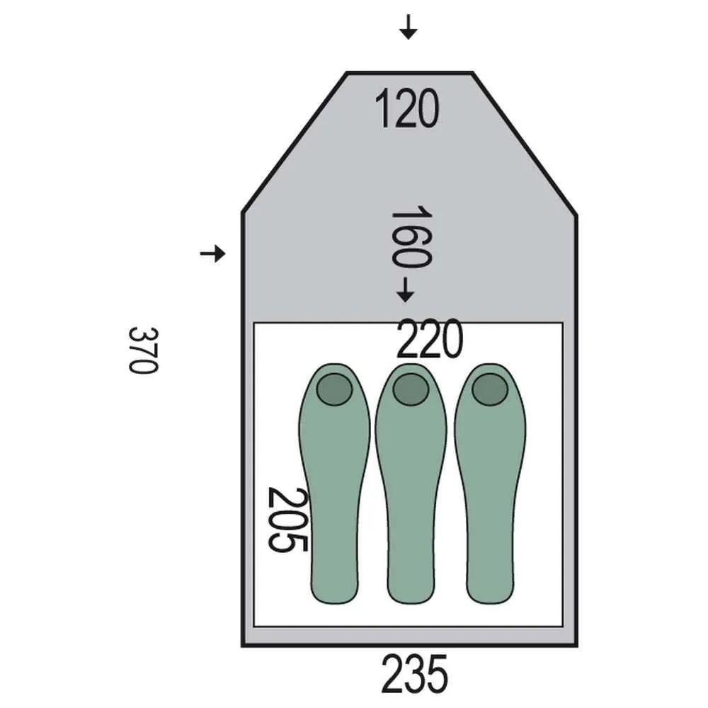 Pinguin Campus 3 Zelt, Green, 3PL Pinguin Campus 3 Zelt, Green, 3PL
