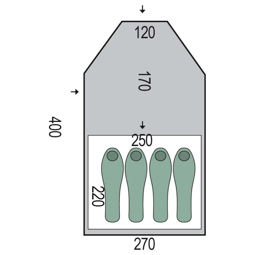 Pinguin Campus 4 Zelt, Green, 4PL Pinguin Campus 4 Zelt, Green, 4PL