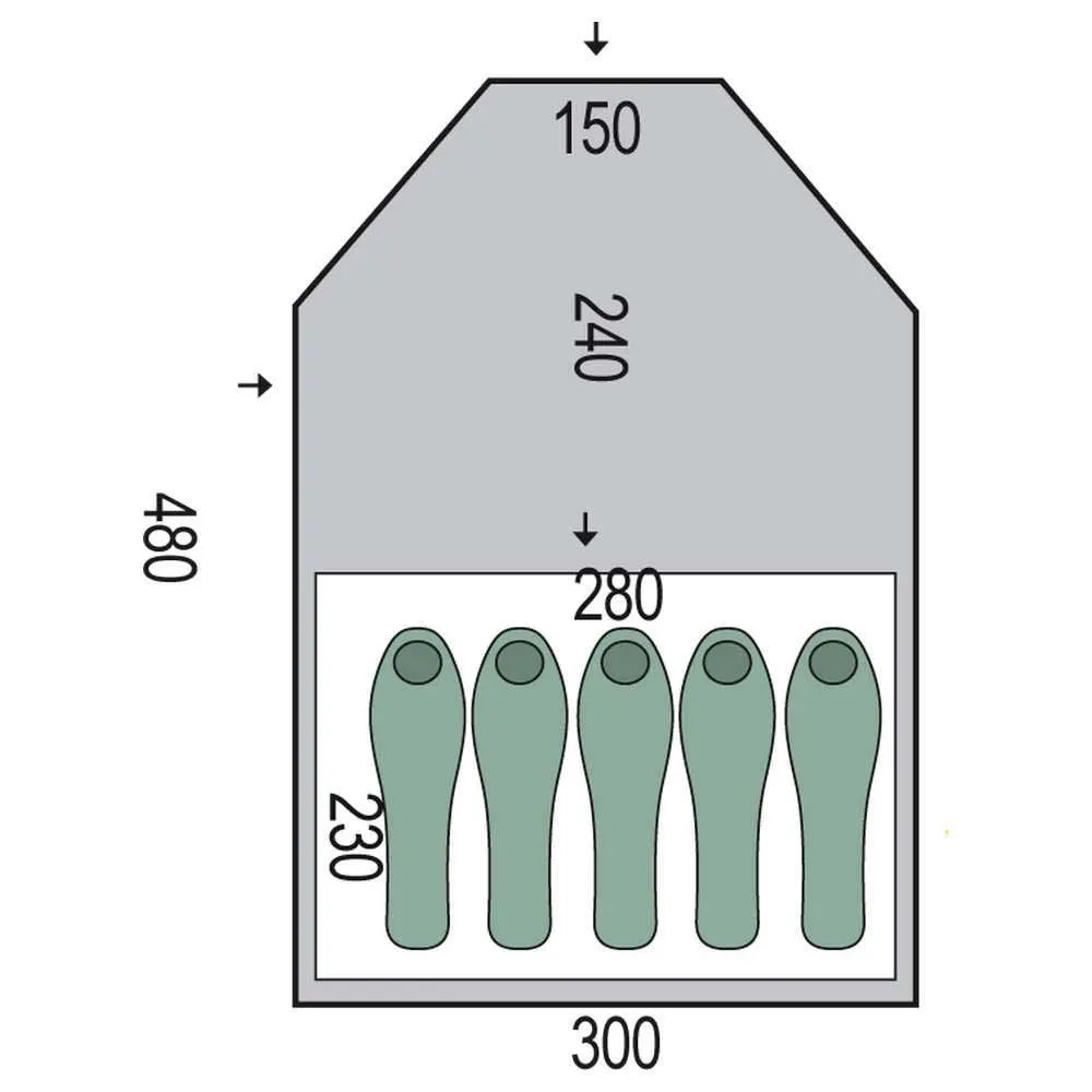 Pinguin Campus 5 Duralu Zelt, Green, 5PL Pinguin Campus 5 Duralu Zelt, Green, 5PL