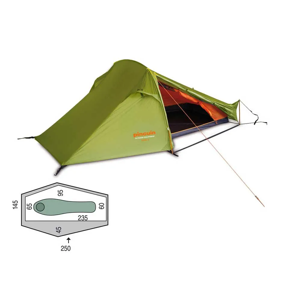 Pinguin Echo 1 Zelt, Green / orange, 1PL Pinguin Echo 1 Zelt, Green / orange, 1PL