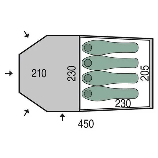 Pinguin Storm 4 Duralu Zelt, Green, 4PL