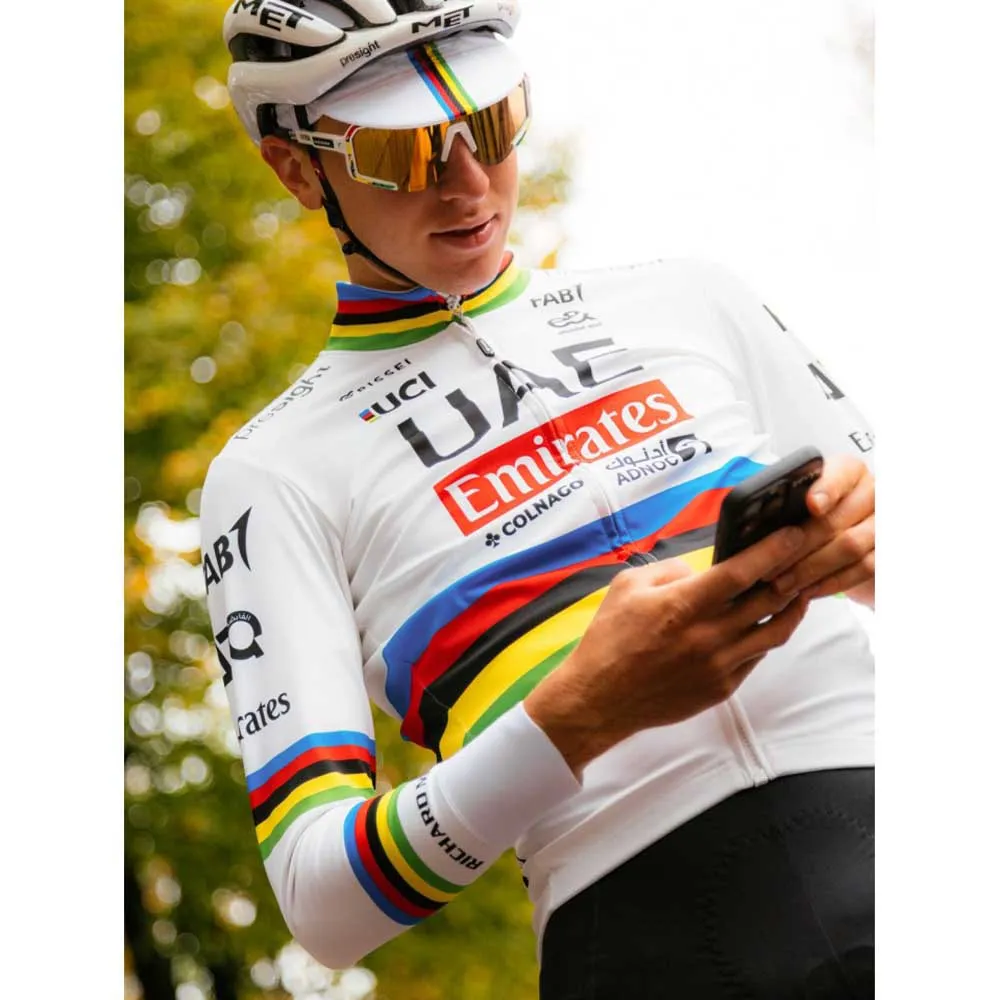 Pissei Winter World Champion Tadej Pogacar 2024 Uae Team Emirates Langarm-trikot, Tp24 Pissei Winter World Champion Tadej Pogacar 2024 Uae Team Emirates Langarm-trikot, Tp24