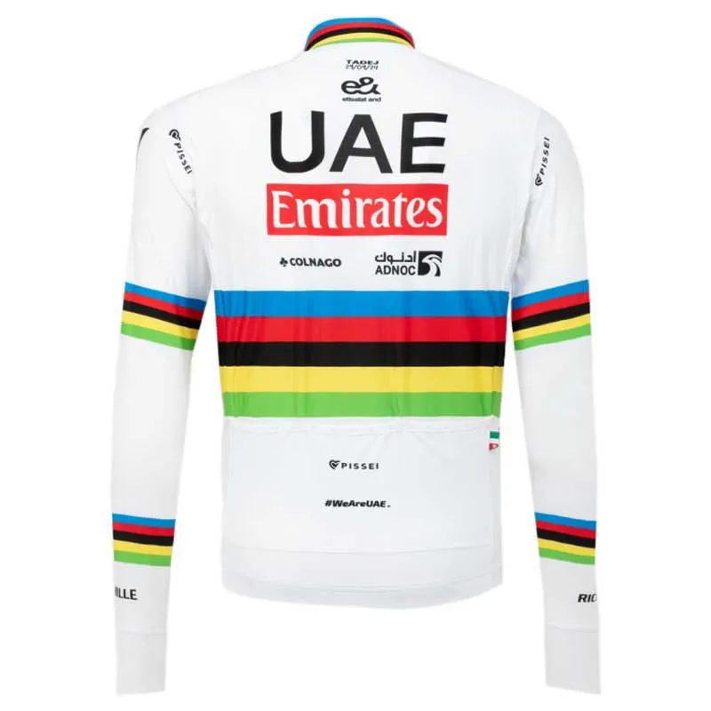Pissei Winter World Champion Tadej Pogacar 2024 Uae Team Emirates Langarm-trikot, Tp24 Pissei Winter World Champion Tadej Pogacar 2024 Uae Team Emirates Langarm-trikot, Tp24