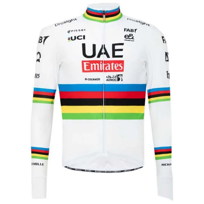 Pissei Winter World Champion Tadej Pogacar 2024 Uae Team Emirates Langarm-trikot, Tp24 Pissei Winter World Champion Tadej Pogacar 2024 Uae Team Emirates Langarm-trikot, Tp24
