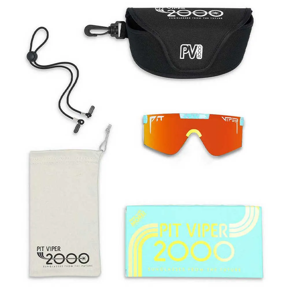 Pit Viper The 2000´s Playmate Sonnenbrille, Turquoise / yellow, Rainbow Mirror/CAT3 Pit Viper The 2000´s Playmate Sonnenbrille, Turquoise / yellow, Rainbow Mirror/CAT3