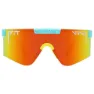 Pit Viper The 2000´s Playmate Sonnenbrille, Turquoise / yellow, Rainbow Mirror/CAT3