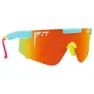 Pit Viper The 2000´s Playmate Sonnenbrille, Turquoise / yellow, Rainbow Mirror/CAT3