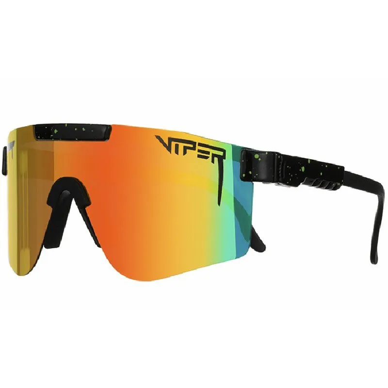 Pit Viper The Originals Double Wides Monster Bull Polarisierte Sonnenbrille, Black, Rainbow Mirror/CAT3 Pit Viper The Originals Double Wides Monster Bull Polarisierte Sonnenbrille, Black, Rainbow Mirror/CAT3