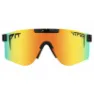Pit Viper The Originals Double Wides Monster Bull Polarisierte Sonnenbrille, Black, Rainbow Mirror/CAT3