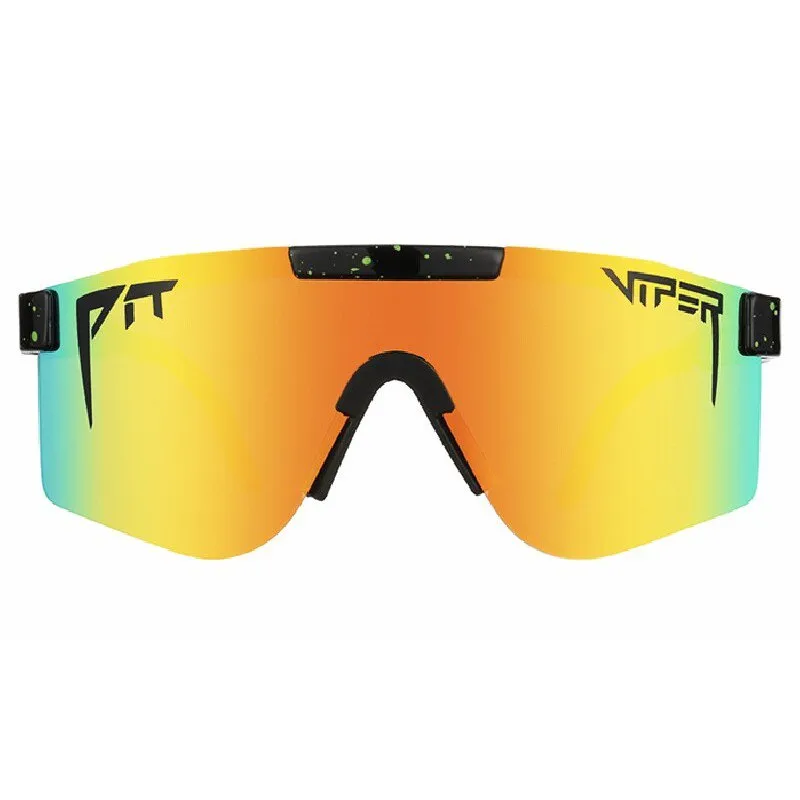 Pit Viper The Originals Double Wides Monster Bull Polarisierte Sonnenbrille, Black, Rainbow Mirror/CAT3 Pit Viper The Originals Double Wides Monster Bull Polarisierte Sonnenbrille, Black, Rainbow Mirror/CAT3