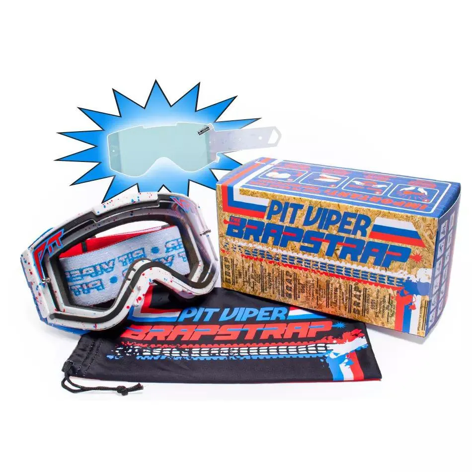 Pit Viper The Roost Rocket Brapstrap Brille, White / red / blue, CAT0 Pit Viper The Roost Rocket Brapstrap Brille, White / red / blue, CAT0