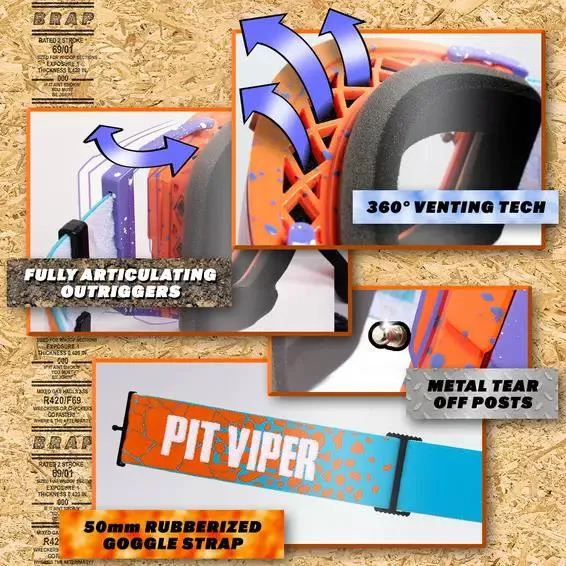 Pit Viper The Teremotto Brapstrap Brille, Orange / purple, CAT0 Pit Viper The Teremotto Brapstrap Brille, Orange / purple, CAT0