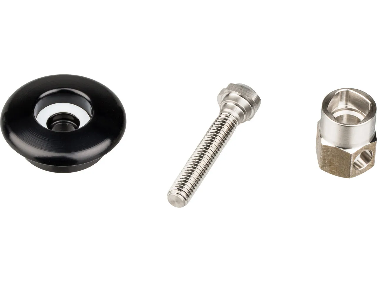 Pitlock Sicherung Set 09 Ahead, Silber-schwarz, 1 1/8" Pitlock Sicherung Set 09 Ahead, Silber-schwarz, 1 1/8"