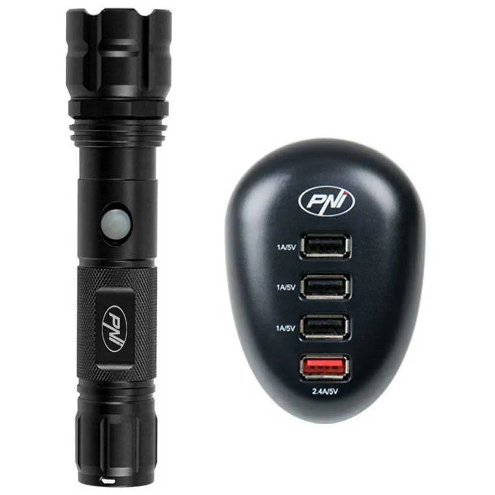 PNI Adventure F10 Taschenlampe Mit Hc41 Usb-ladegerät, Black, One Size PNI Adventure F10 Taschenlampe Mit Hc41 Usb-ladegerät, Black, One Size