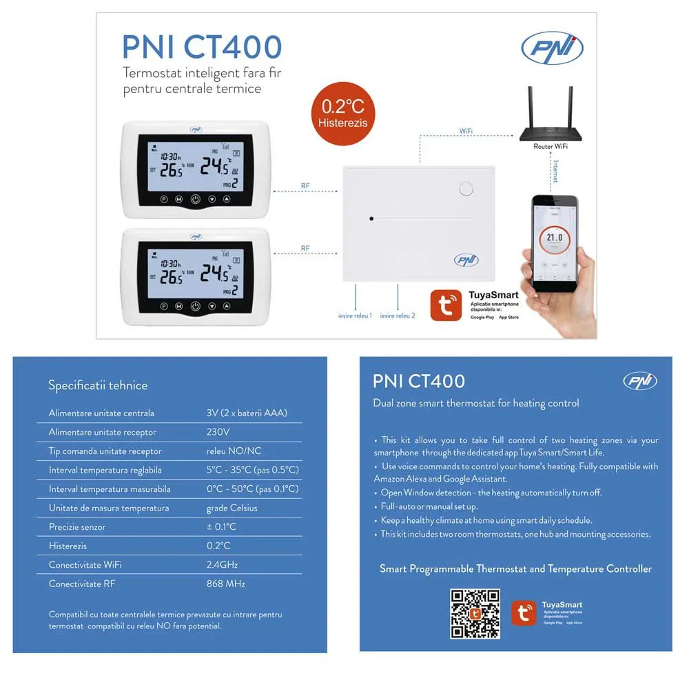 PNI Ct400 Intelligenter Thermostat, White, One Size PNI Ct400 Intelligenter Thermostat, White, One Size