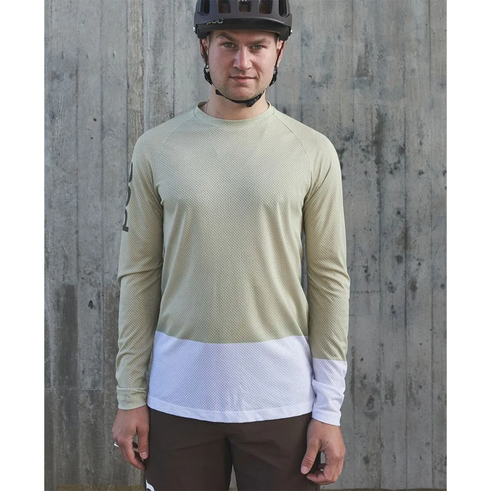 POC Mtb Pure Langarm-trikot, Prehnite green / hydrogen white, L