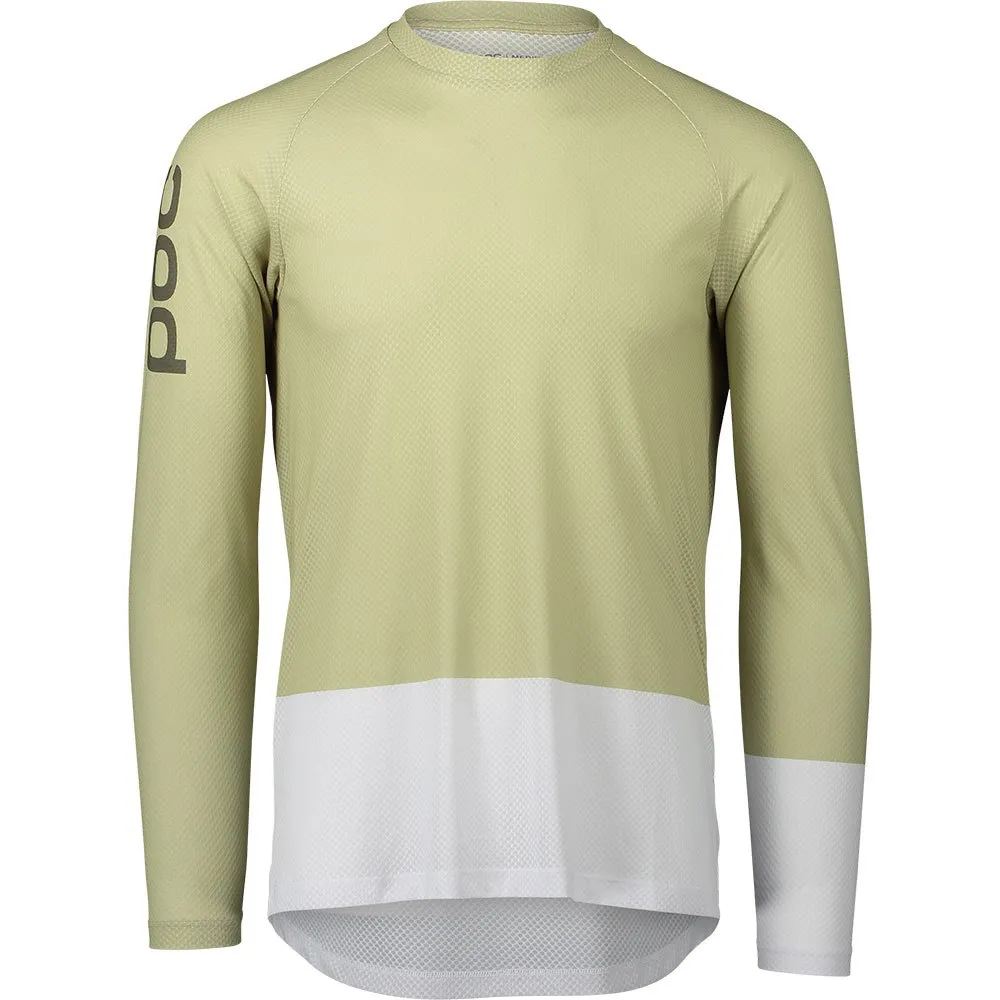 POC Mtb Pure Langarm-trikot, Prehnite green / hydrogen white, L
