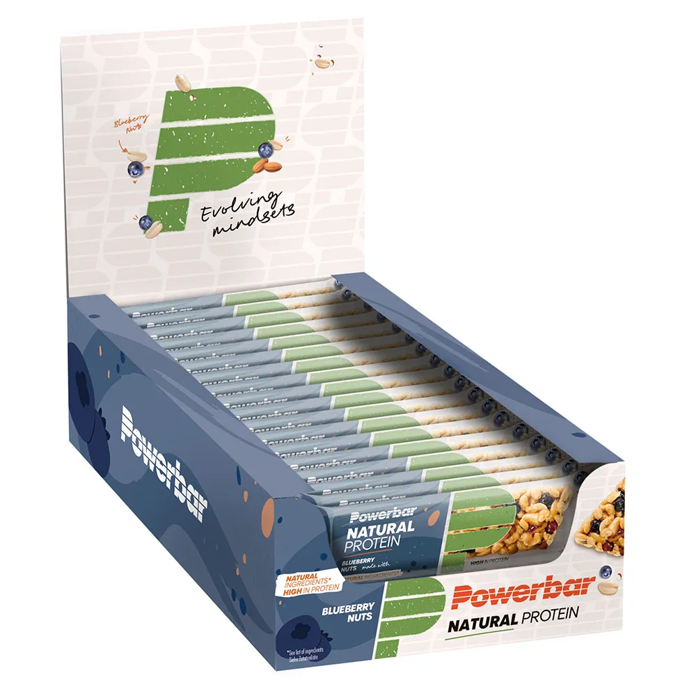 Powerbar Natural Vegan Proteinriegelbox Heidelbeer-nüsse 40g 18 Einheiten, Brown, One Size Powerbar Natural Vegan Proteinriegelbox Heidelbeer-nüsse 40g 18 Einheiten, Brown, One Size
