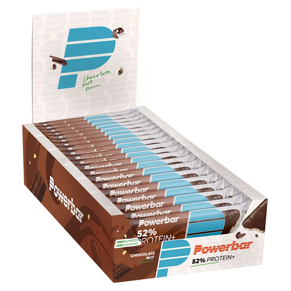 Powerbar Plus 52% Proteinriegelbox Schokoladennüsse 50g 20 Einheiten, Blue, One Size Powerbar Plus 52% Proteinriegelbox Schokoladennüsse 50g 20 Einheiten, Blue, One Size