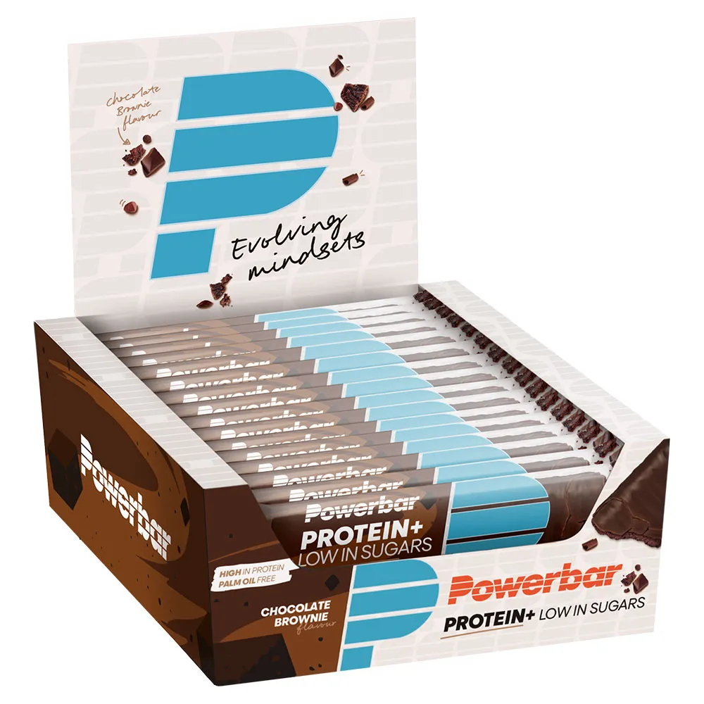 Powerbar Plus Low Sugar 30% Proteinriegelbox Schokoladenbrownie 35g, Blue, One Size Powerbar Plus Low Sugar 30% Proteinriegelbox Schokoladenbrownie 35g, Blue, One Size
