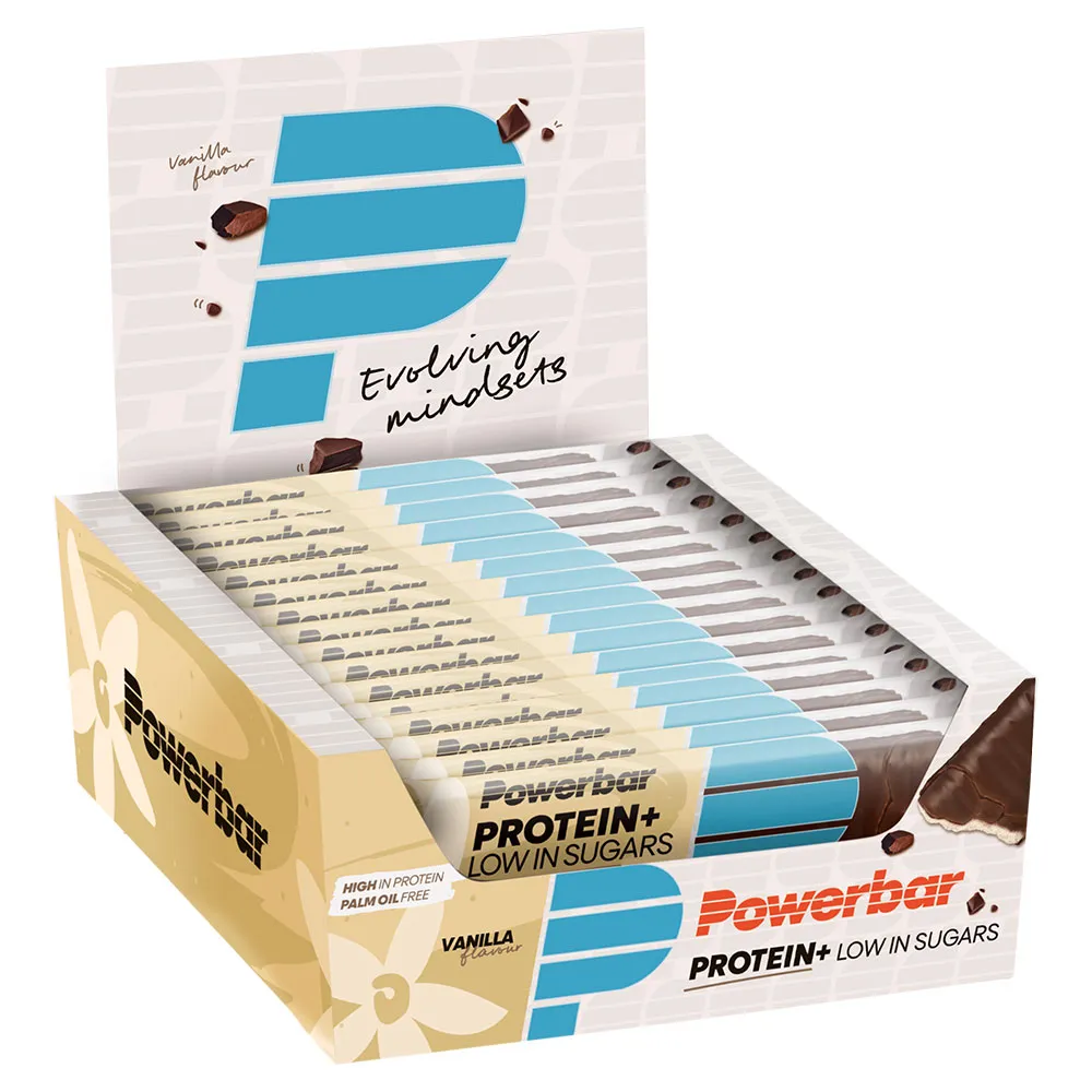 Powerbar Plus Low Sugar 30% Proteinriegelbox Vanille 35g, Blue, One Size Powerbar Plus Low Sugar 30% Proteinriegelbox Vanille 35g, Blue, One Size