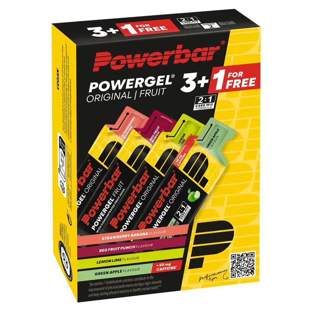 Powerbar Powergel Original Schachtel Mit Energiegelen 40 Einheiten, Strawberry banana / red fruit punch / lemon lime / green apple, One Size Powerbar Powergel Original Schachtel Mit Energiegelen 40 Einheiten, Strawberry banana / red fruit punch / lemon lime / green apple, One Size