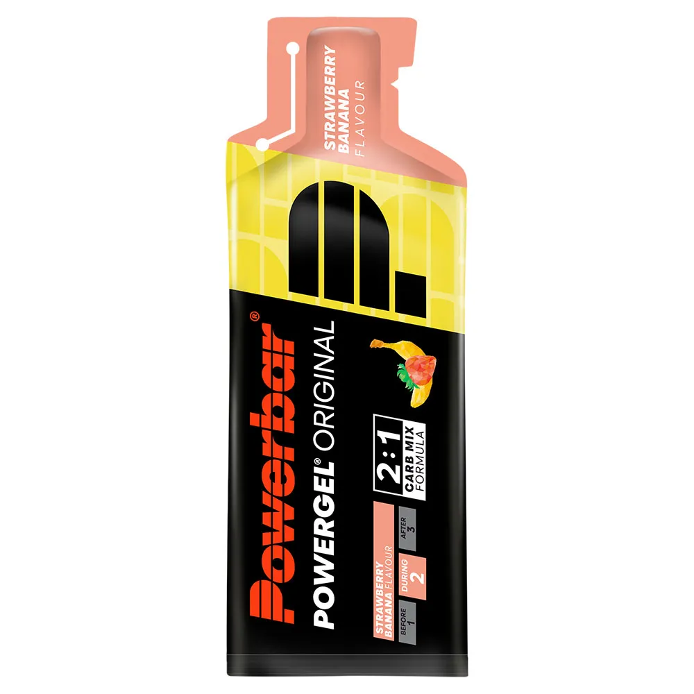 Powerbar Powergel Original Schachtel Mit Energiegelen Erdbeere Und Banane 41g 24 Einheiten, Yellow, One Size Powerbar Powergel Original Schachtel Mit Energiegelen Erdbeere Und Banane 41g 24 Einheiten, Yellow, One Size