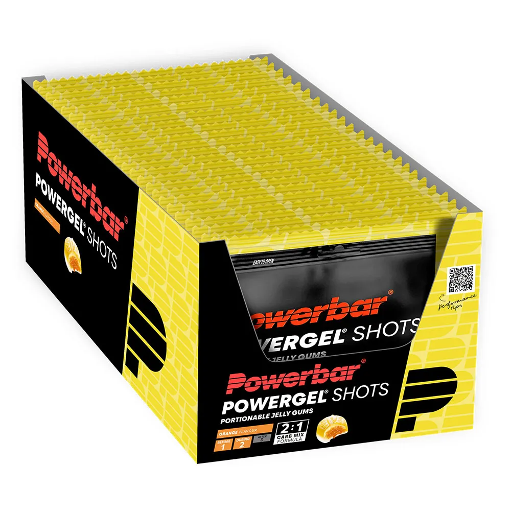 Powerbar Powergel Shot Schachtel Mit Energiegelen Orange 60g 24 Einheiten, Black / yellow, One Size Powerbar Powergel Shot Schachtel Mit Energiegelen Orange 60g 24 Einheiten, Black / yellow, One Size