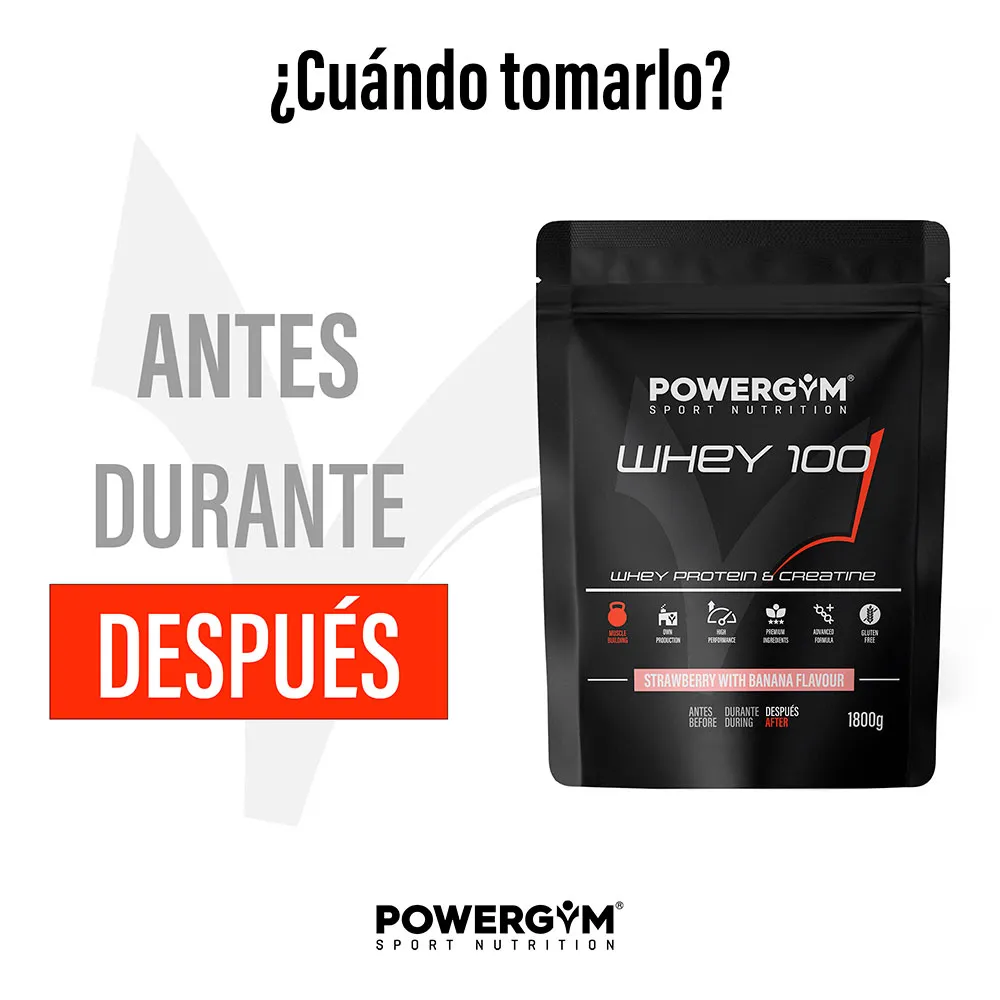 Powergym 100 Molkenprotein Banane Und Erdbeere 1800g, One size Powergym 100 Molkenprotein Banane Und Erdbeere 1800g, One size