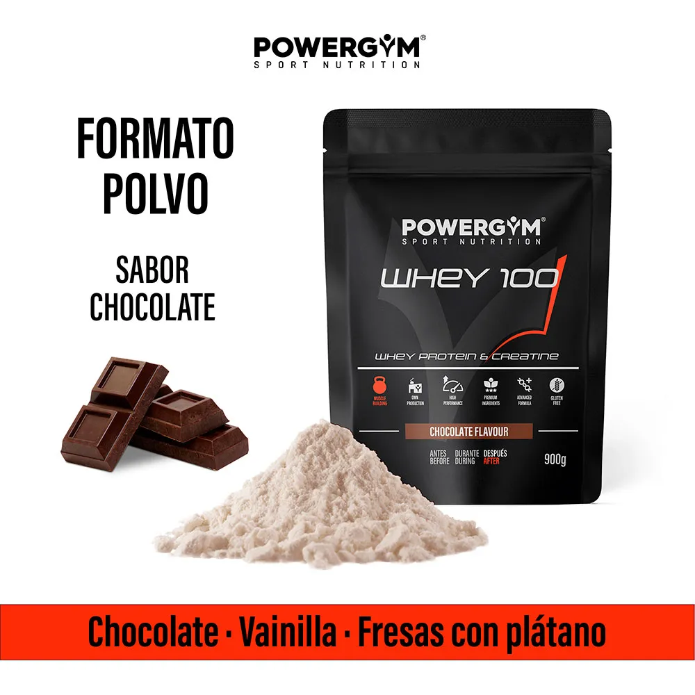 Powergym 100 Molkenprotein Schokolade 900g, One size Powergym 100 Molkenprotein Schokolade 900g, One size