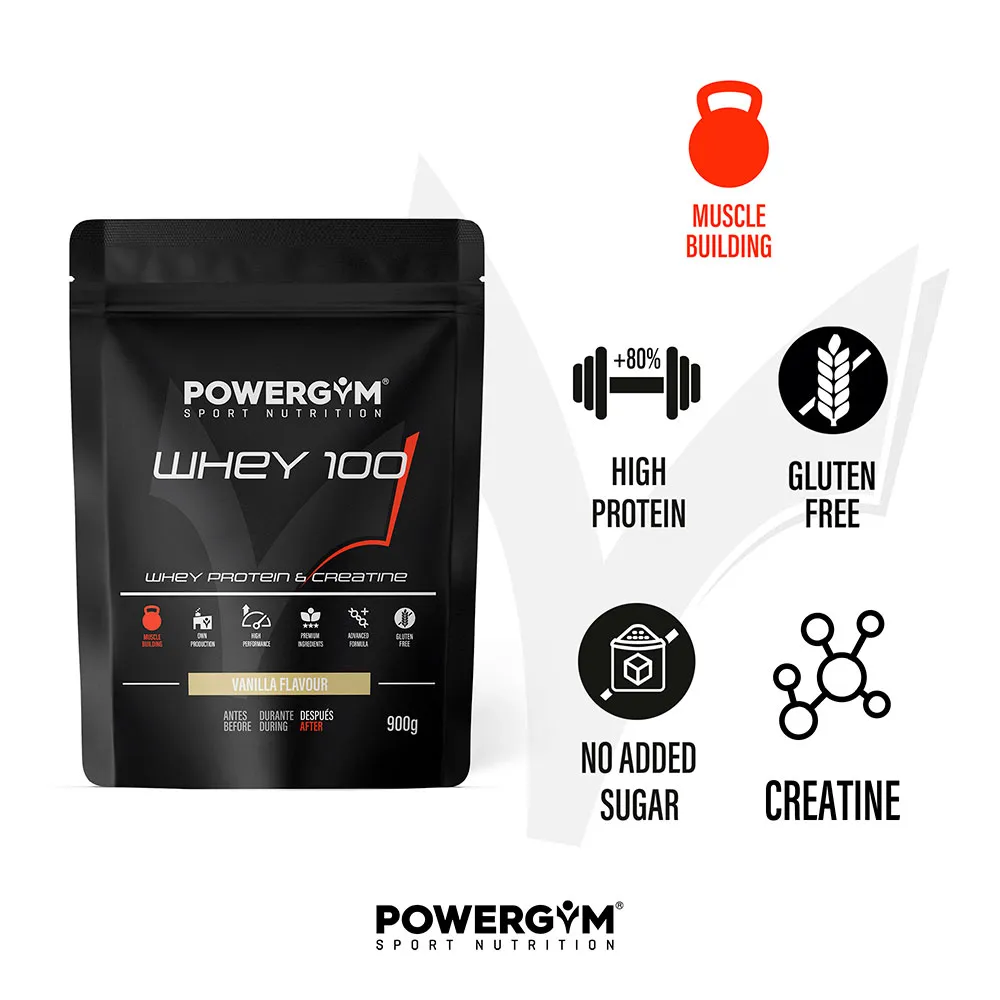 Powergym 100 Molkenprotein Vanille 900g, Multicolor, One Size Powergym 100 Molkenprotein Vanille 900g, Multicolor, One Size