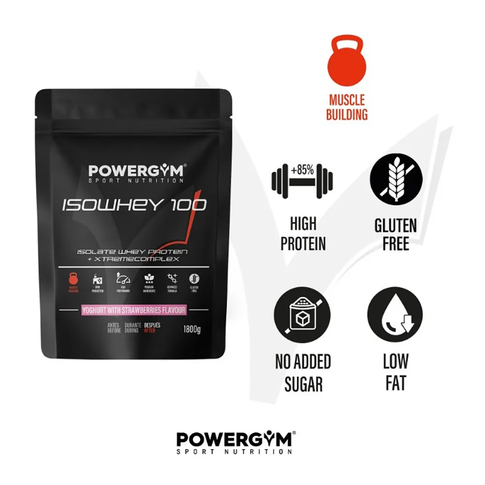 Powergym 100 Molkenproteinisolat Joghurt Und Erdbeeren 1800g, Multicolor, One Size Powergym 100 Molkenproteinisolat Joghurt Und Erdbeeren 1800g, Multicolor, One Size