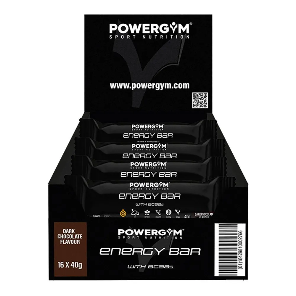 Powergym Energie-riegel-box Schwarze Schokolade 40g 24 Einheiten, Black, One Size