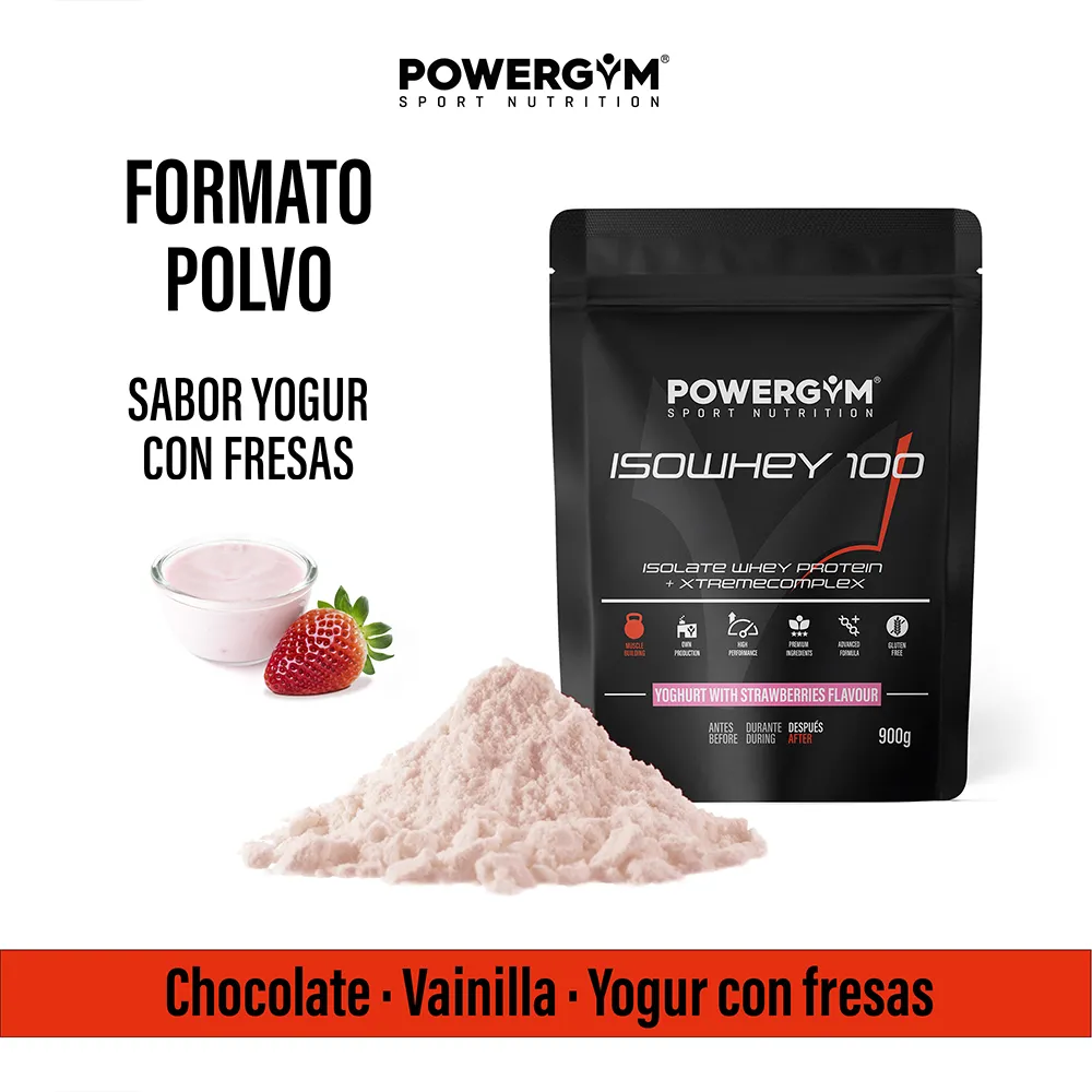 Powergym Isowhey 100 Molkenproteinisolat Joghurt Und Erdbeeren 900g, One size Powergym Isowhey 100 Molkenproteinisolat Joghurt Und Erdbeeren 900g, One size