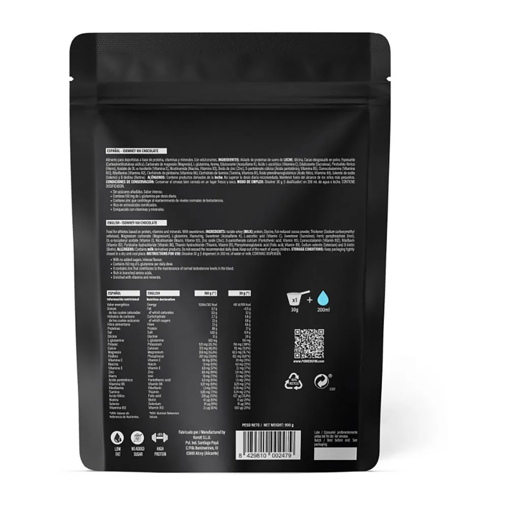 Powergym Isowhey 100 Molkenproteinisolat Shokolade 900g, One size Powergym Isowhey 100 Molkenproteinisolat Shokolade 900g, One size