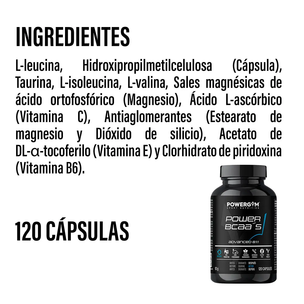 Powergym Power Bcaa´s Kapseln 120 Einheiten, Neutral Powergym Power Bcaa´s Kapseln 120 Einheiten, Neutral