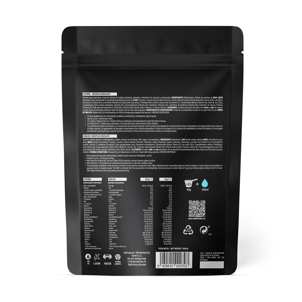 Powergym Recoplus Pulver Shokolade 1040g, One size