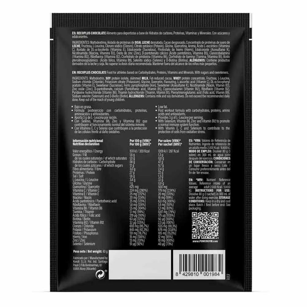 Powergym Recoplus Recovery-monodose-box Shokolade 80g 15 Einheiten, White, One Size Powergym Recoplus Recovery-monodose-box Shokolade 80g 15 Einheiten, White, One Size