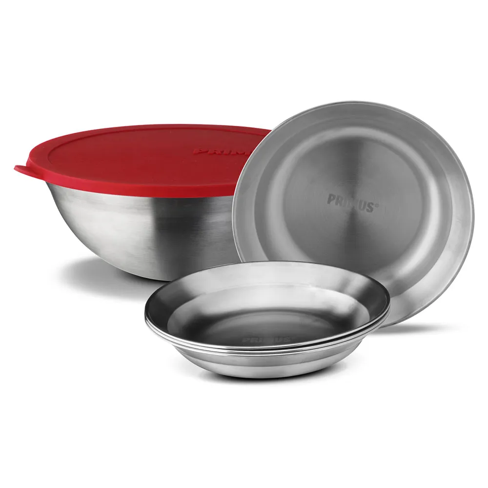 Primus Lagerfeuer-servierset, Silver / red, One Size Primus Lagerfeuer-servierset, Silver / red, One Size