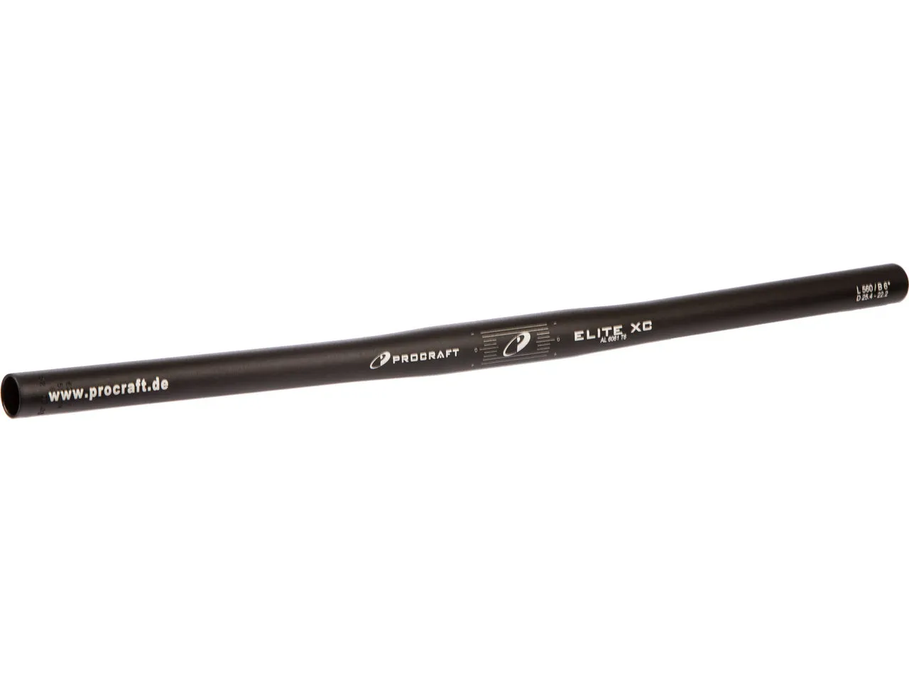 Procraft Elite XC 25.4 Flat Lenker, Schwarz, 560mm 6° Procraft Elite XC 25.4 Flat Lenker, Schwarz, 560mm 6°