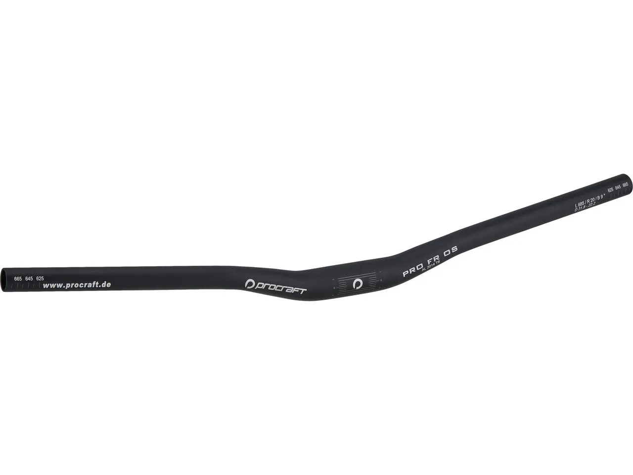 Procraft Pro FR 20 mm 31.8 Riser Lenker, Schwarz, 685mm 9° Procraft Pro FR 20 mm 31.8 Riser Lenker, Schwarz, 685mm 9°