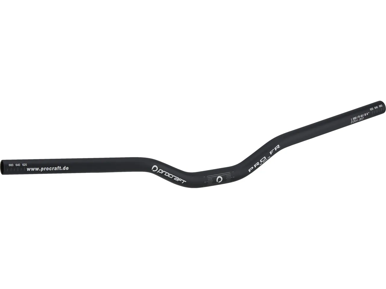 Procraft Pro FR 40 mm 25.4 Riser Lenker, Schwarz, 680mm 9° Procraft Pro FR 40 mm 25.4 Riser Lenker, Schwarz, 680mm 9°