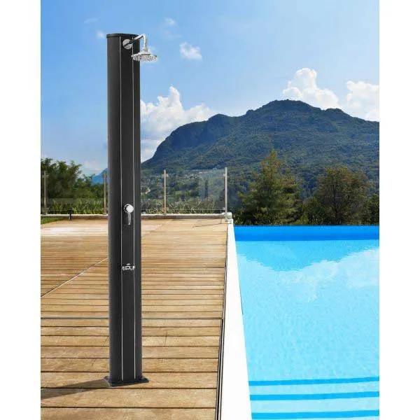Productos Qp 40l Aluminium Solardusche Mit Fußbadarmatur, Black, One Size Productos Qp 40l Aluminium Solardusche Mit Fußbadarmatur, Black, One Size