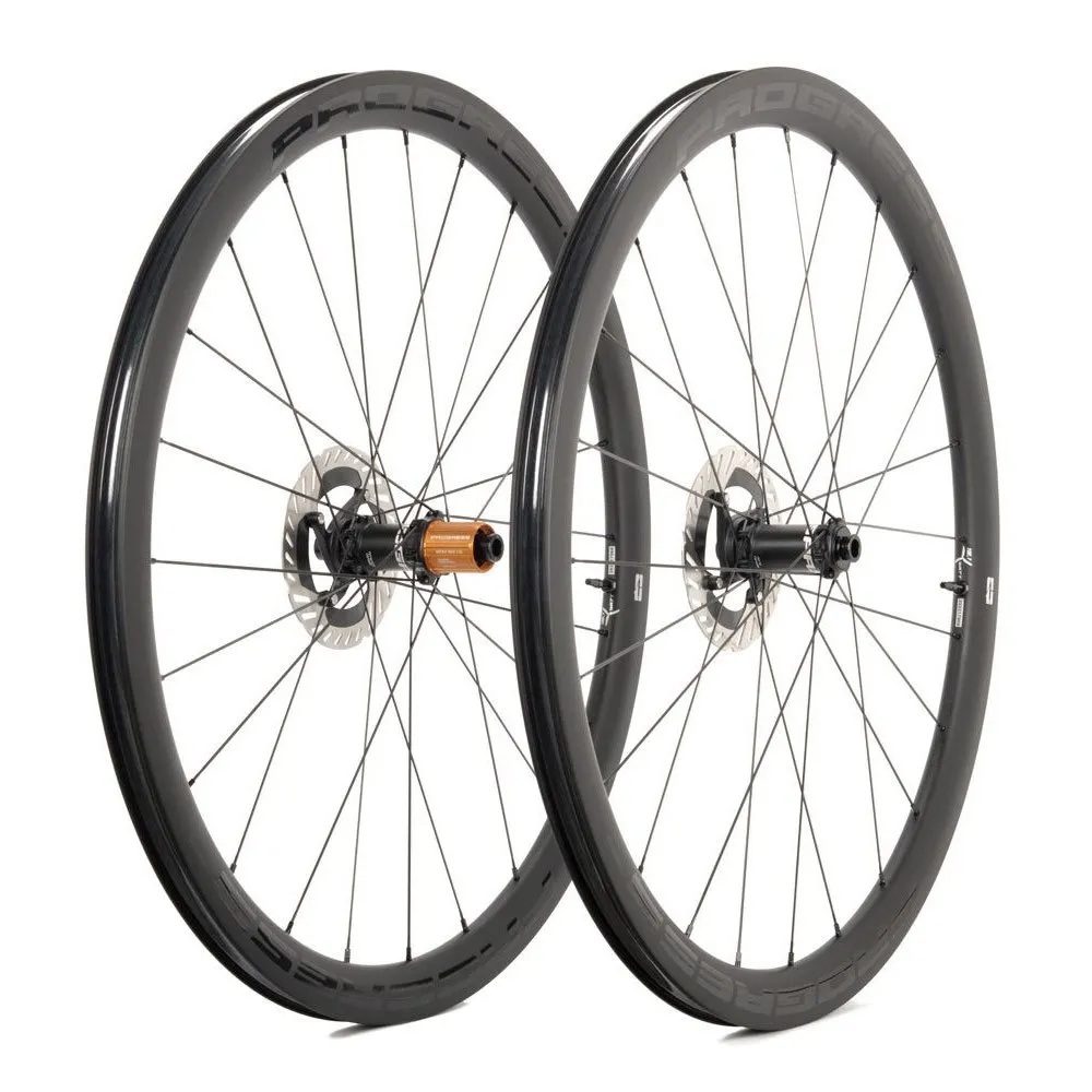 Progress Aero Disc Tubular Rennrad Laufradsatz, Black, 12 x 100 / 12 x 142mm, Shimano/Sram HG