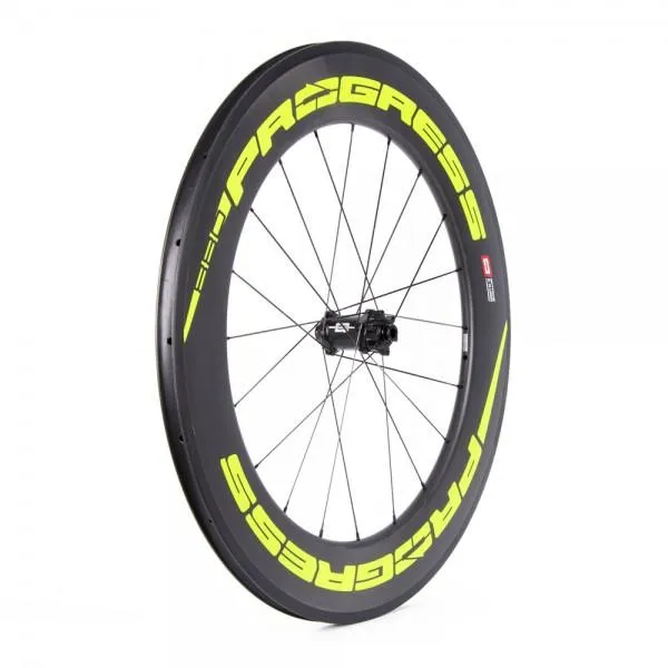Progress Space Tubular Rennrad-vorderrad, Black / yellow, 9 x 100mm Progress Space Tubular Rennrad-vorderrad, Black / yellow, 9 x 100mm
