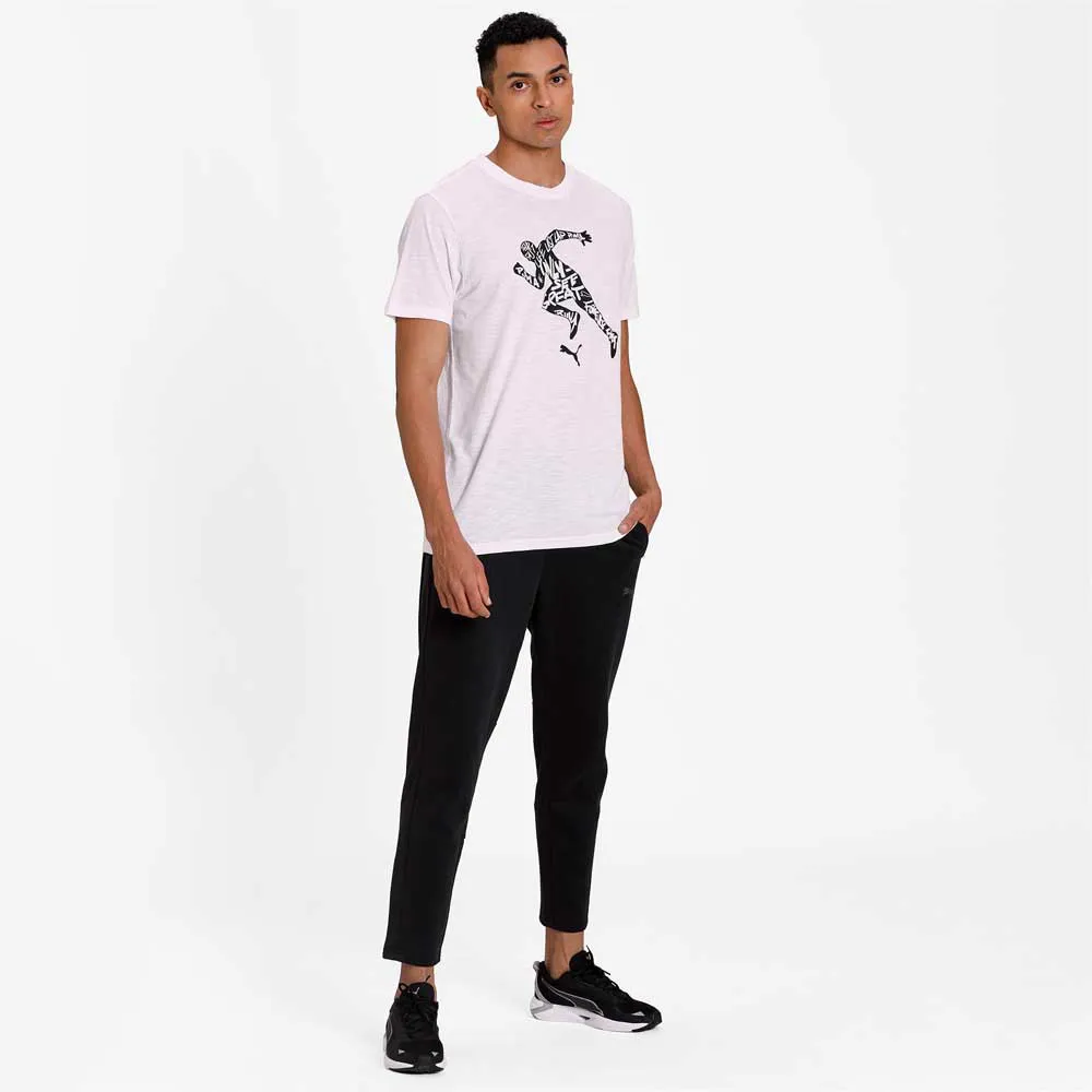 Puma Performance Graphic Kurzarm-t-shirt male, Puma white / osg runner