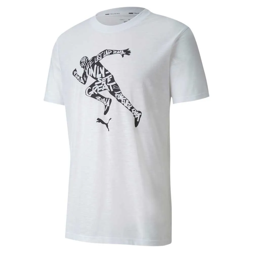 Puma Performance Graphic Kurzarm-t-shirt male, Puma white / osg runner