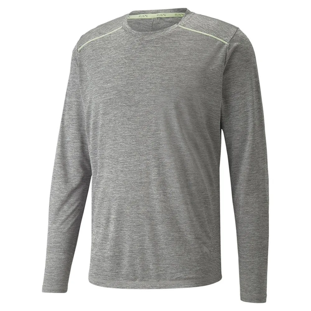 Puma Run Langarm-t-shirt male, Medium gray heather Puma Run Langarm-t-shirt male, Medium gray heather