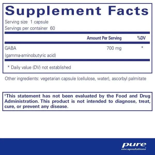 Pure Encapsulations Gaba Kapseln 60 Einheiten, One size Pure Encapsulations Gaba Kapseln 60 Einheiten, One size