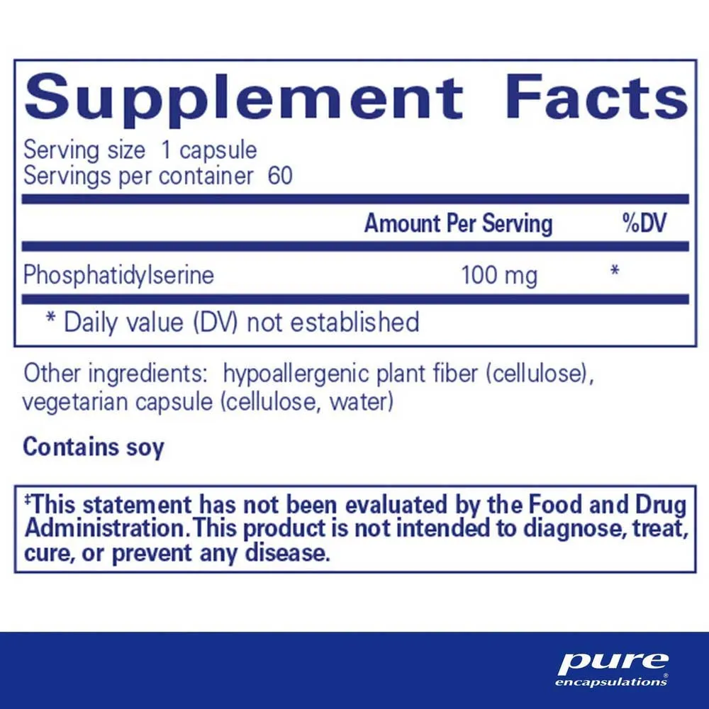 Pure Encapsulations Phosphatidyl Serine Kapseln 60 Einheiten, One size Pure Encapsulations Phosphatidyl Serine Kapseln 60 Einheiten, One size